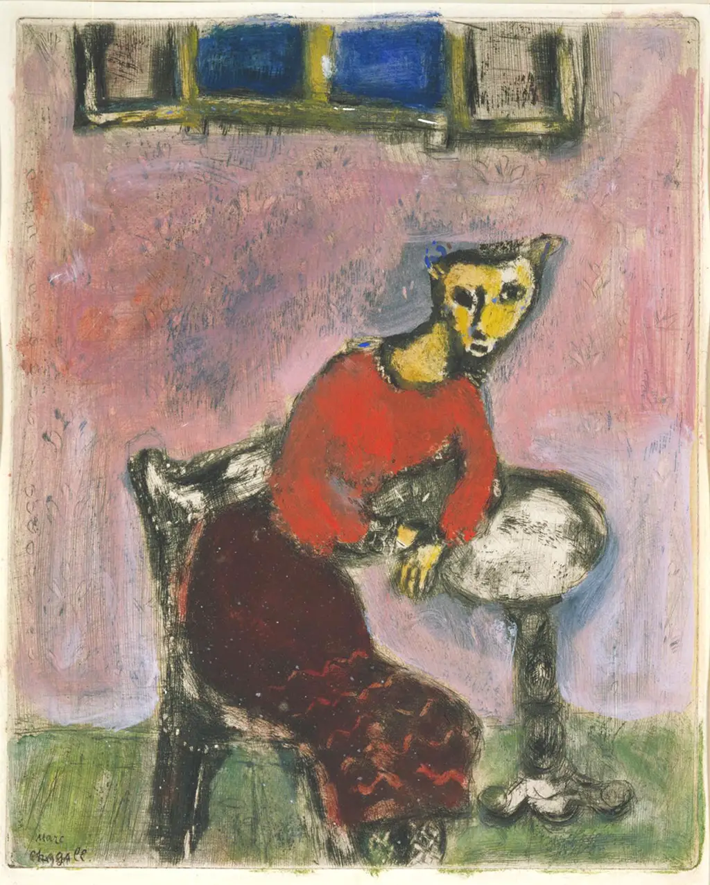 The Cat Transformed into a Woman in Detail Marc Chagall